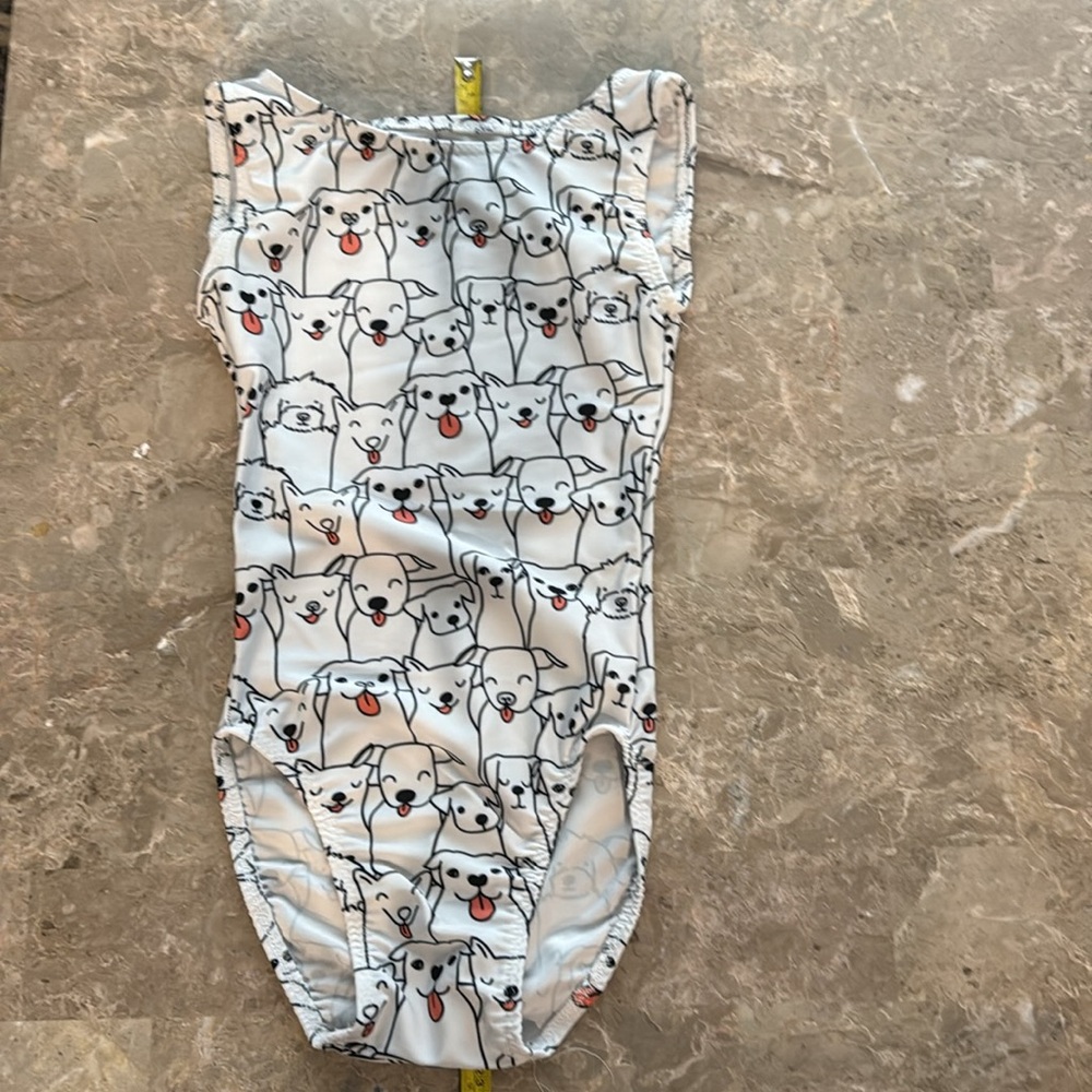 Cute Dog Print gymnastics leotard